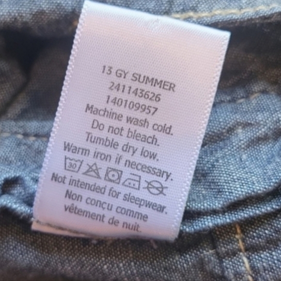 Gymboree Dark Blue & White Floral Sleeveless Chambray Denim Dress, Size 6 - Picture 5 of 6